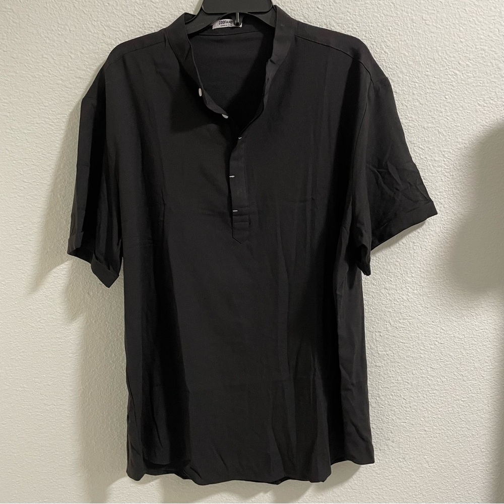 Coofandy Classic Black Casual Button Down Shirt